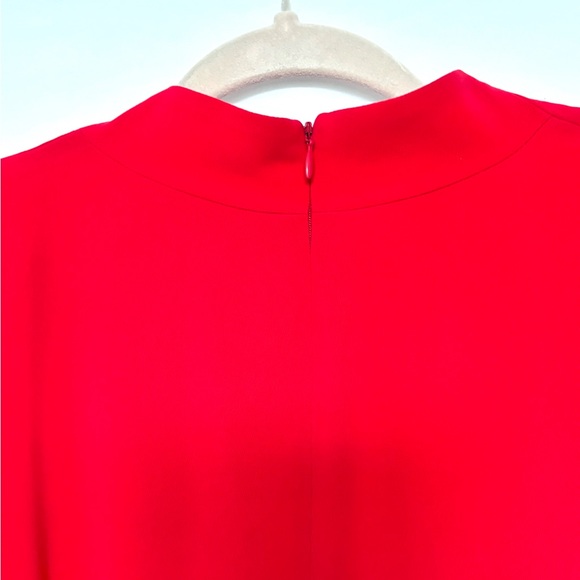 Kasper Dress V-neck Wrap Around Scarlet Red Side Slit Long Size 12 - Picture 4 of 8